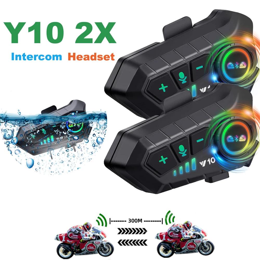 Kebidumei YP10 2X sans fil Bluetooth5.3 casque de moto Interphone casque étanche 300 m Intercomunica