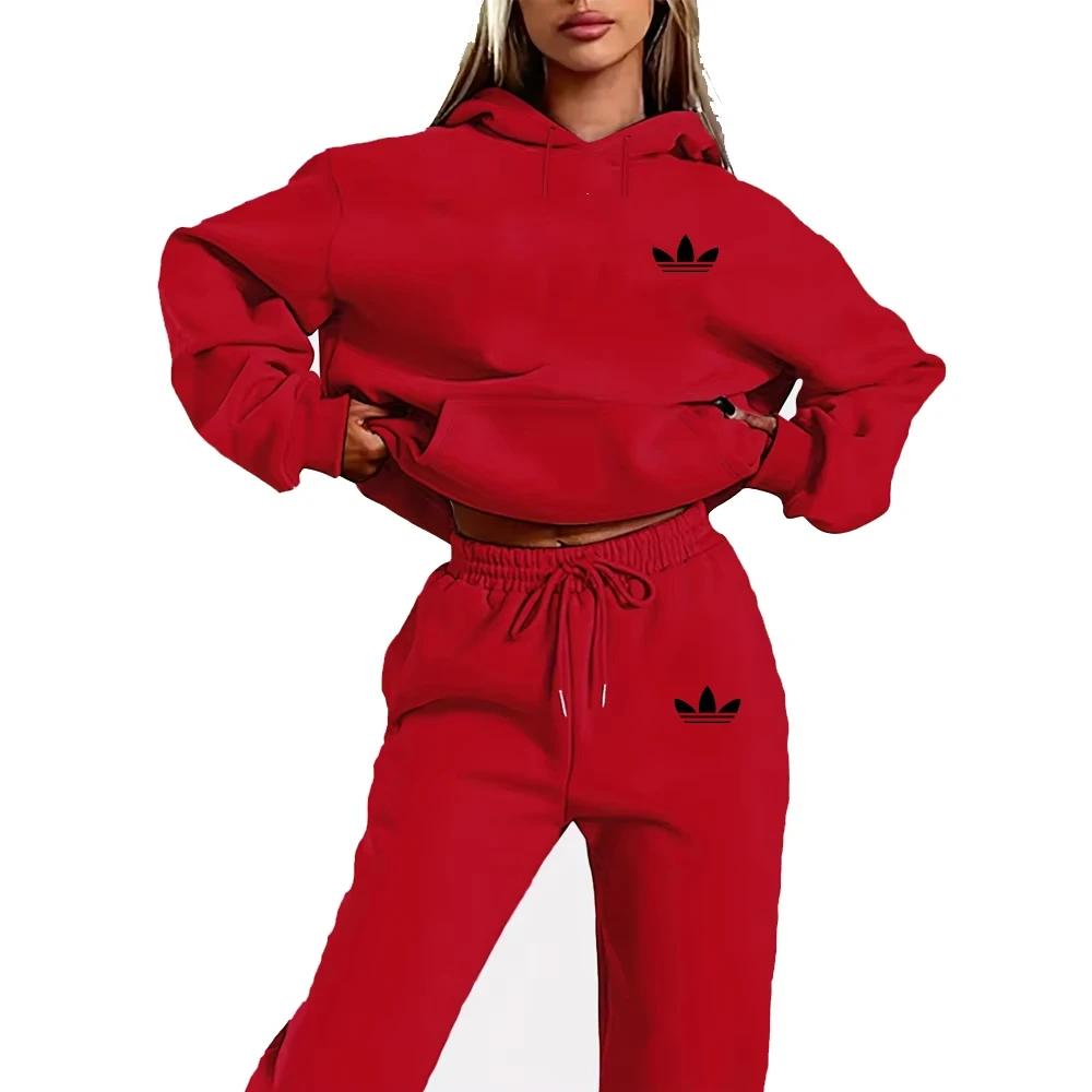 Ensemble sweat à capuche avec lettres imprimées pour femmes, vêtements Hip Hop de rue décontractés, 