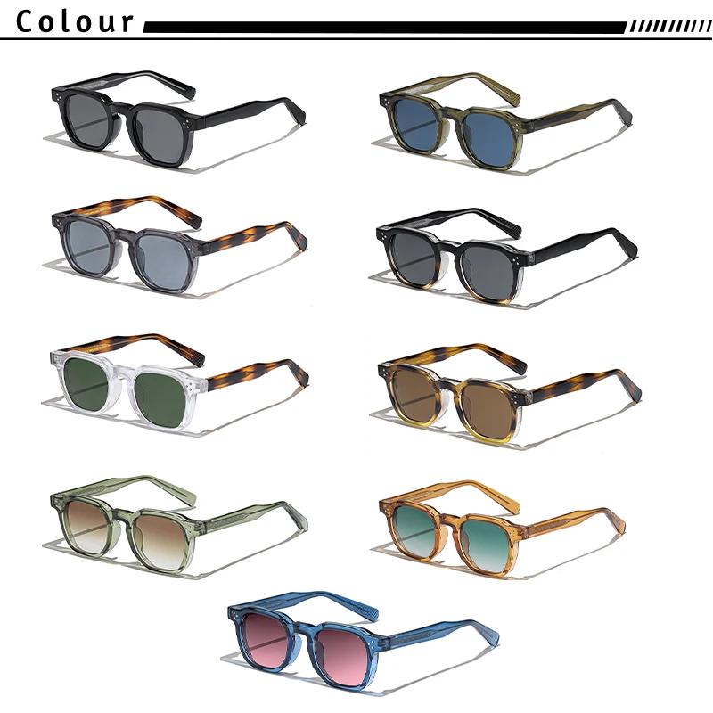 HBK-Lunettes de soleil carrées rétro pour hommes et femmes, lunettes de soleil punk, lunettes de pla