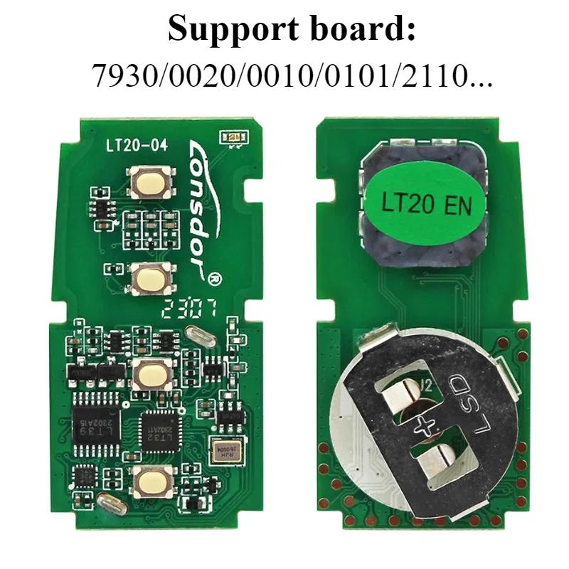 Lonsdor-Clé télécommande intelligente LT20 universelle, pour Toyota, Lexus, Subaru 8A, puce 4D, A433