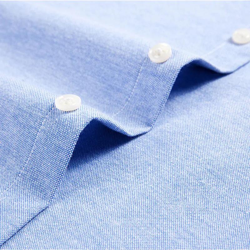 Chemise à manches longues tissée Oxford pour hommes, en coton, sans repassage, anti-rides, facile à 