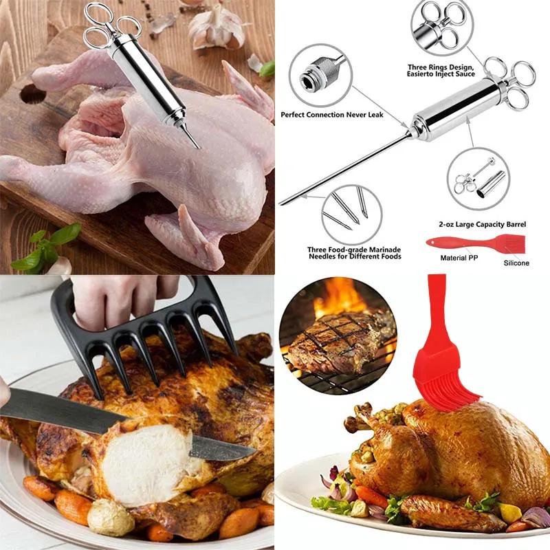 Kit d'Injecteurs d'Assaisonnement pour la Viande à la MDF ade, Injecteurs de Viande Urkey, Seringue 