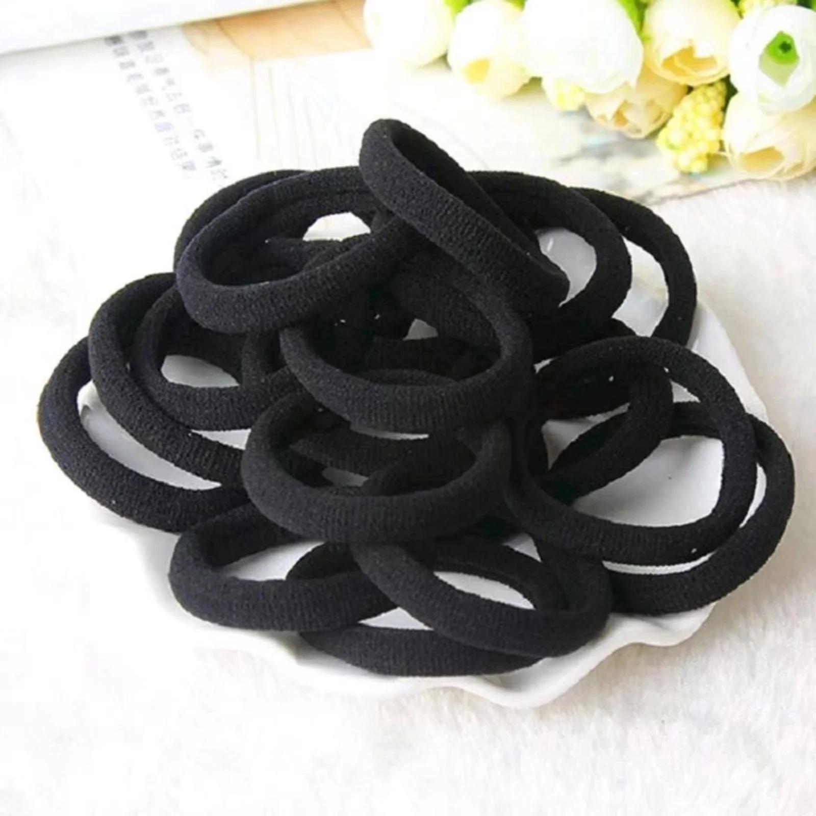 10-100 pièces noir haute élasticité bandeau serviette bandeau 4CM sans couture cheveux corde en cuir