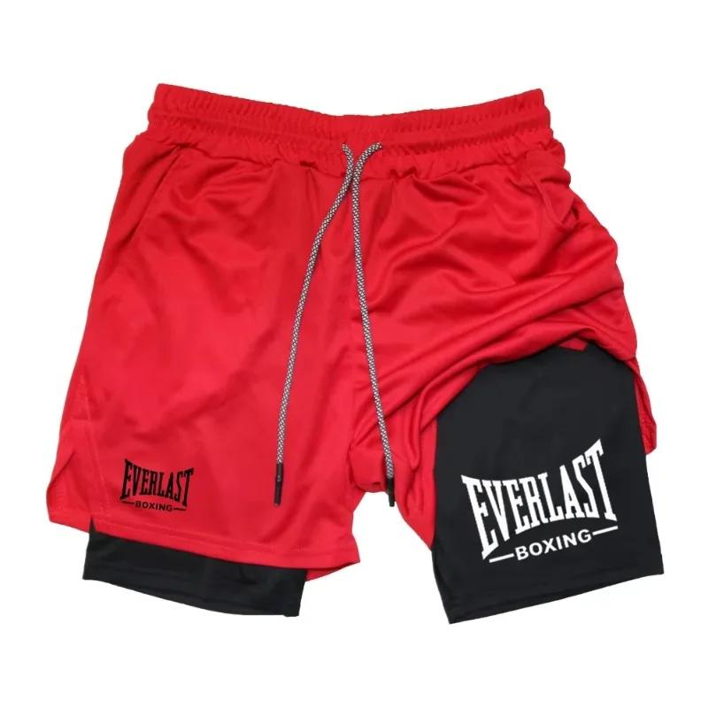 EVERLAST Short de sport ajusté pour homme, double couche, séchage rapide, pantalon de compression co