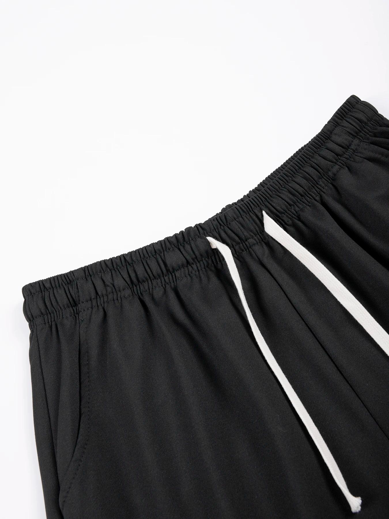 Short de course d'été pour hommes, pantalon court de Sport décontracté, Jogging, couleur unie, cordo