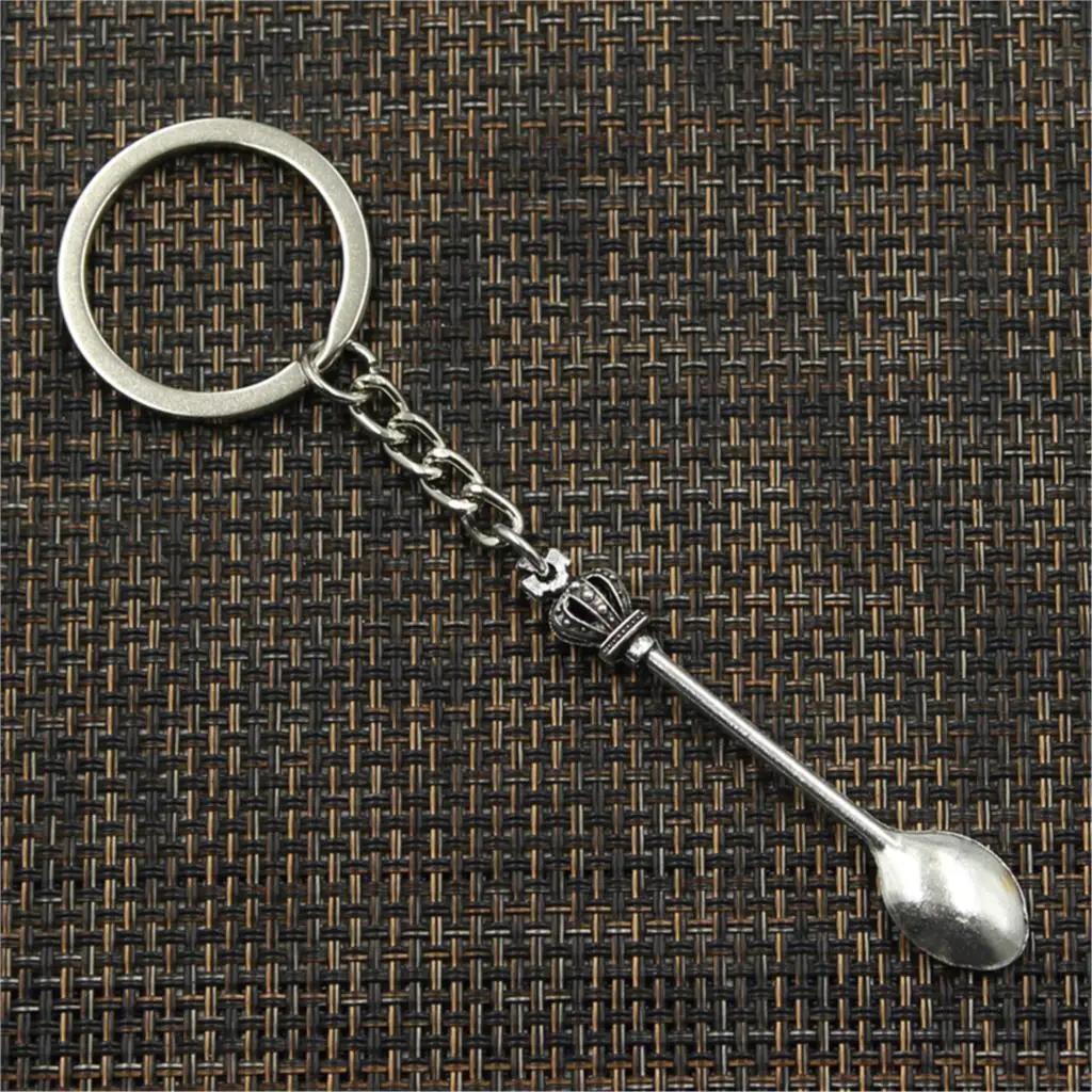 Mini Cuillère avec Porte-Clés pour Dessert, Petite Cuillère de Cuisine Vintage, Cadeau Pendentif DIY
