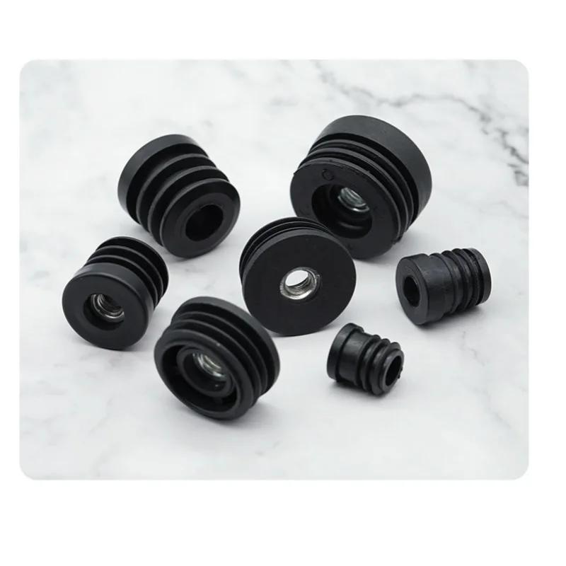 Embouts d'obturation carrés ou ronds noirs, Tube en plastique 15 16 19 20 25 30 32 38 50mm, Inserts 