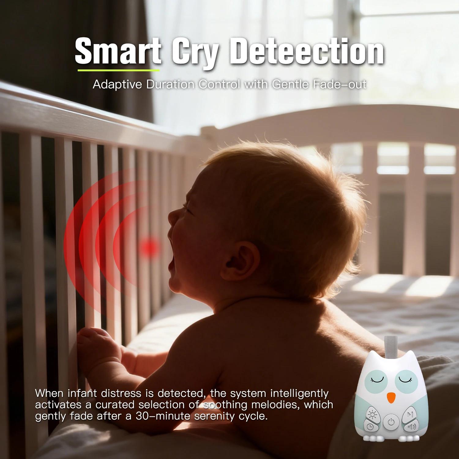 Machine portative de bruit blanc pour bébé 30 sons apaisants capteur de pleurs pour nourrissons avec