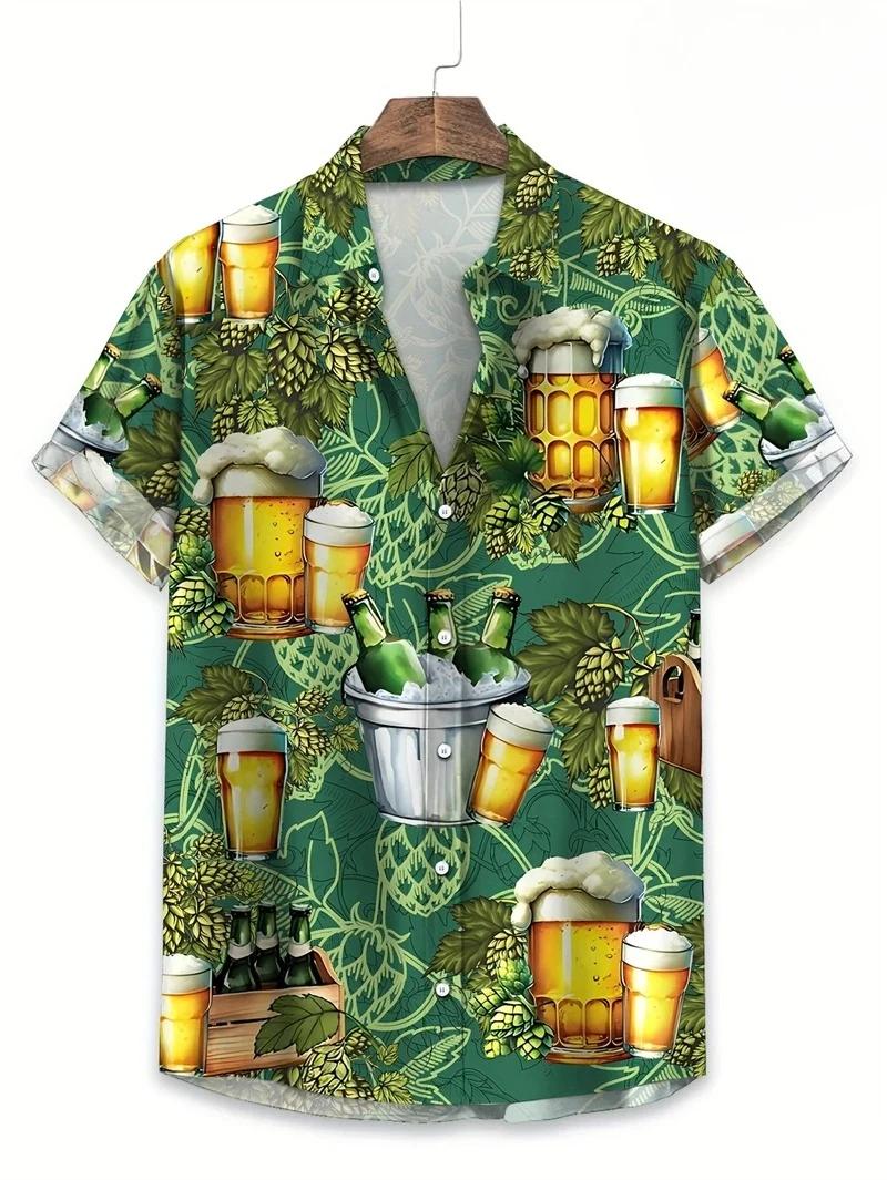 Chemises florales hommes Hawaii vacances fête Blouse 2025 revers plage chemise fleur Camisas à manch