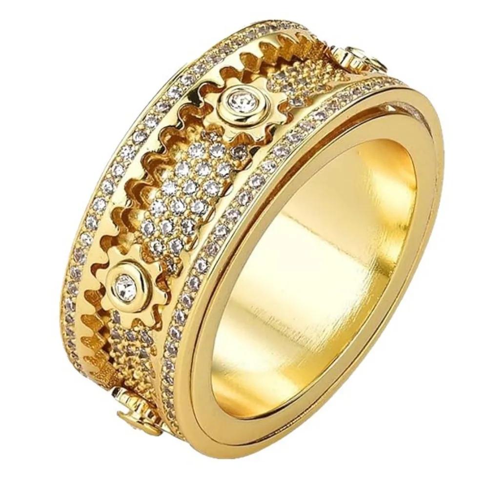 Bague ciel étoilé rotatif en diamant complet, bague de Couple pour hommes et femmes, accessoire de b