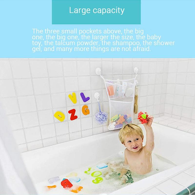 Jouets de bain pour réception-cadeau pour bébé, maille de rangement blanche pour jouets pour enfants