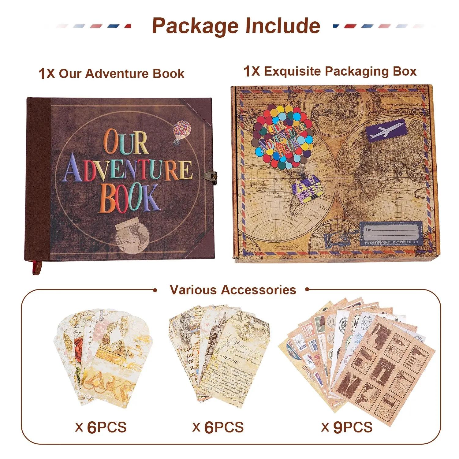 Notre Livre d'Aventure de 146 Pages, Album de Style Rétro, Journal de Voyage, Bricolage, Photo, Fait