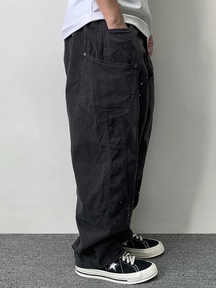 Pantalon cargo à pois pour hommes, streetwear japonais, pantalon baggy décontracté Harajuku, haute q