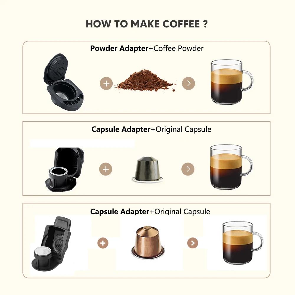 Adaptateur de Capsule pour Capsules Nespresso originales, conversion pour Dolce Gusto Crema, pour Ma