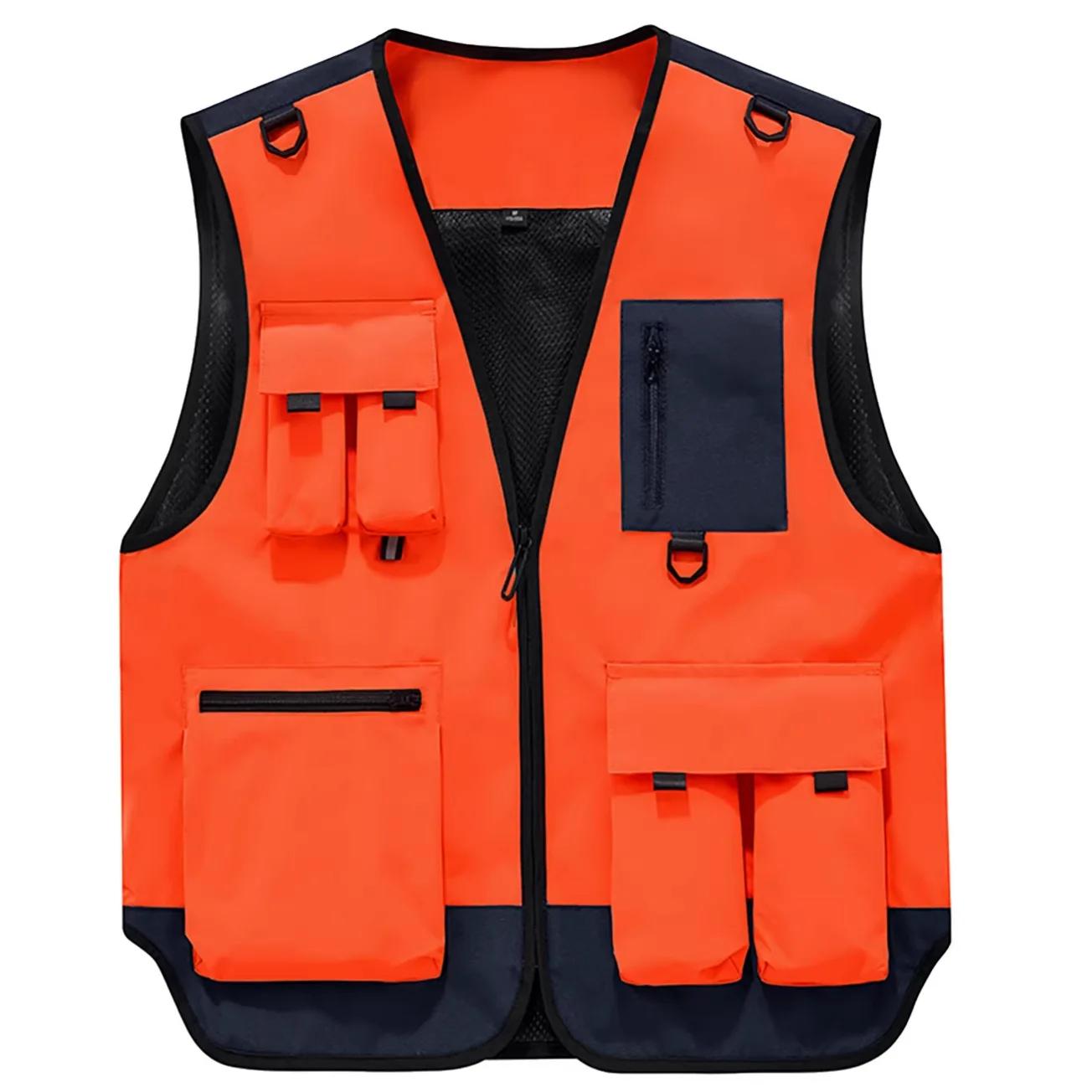 Gilets de travail pour la photographie en plein air, vestes multi-poches pour hommes, gilets de pêch