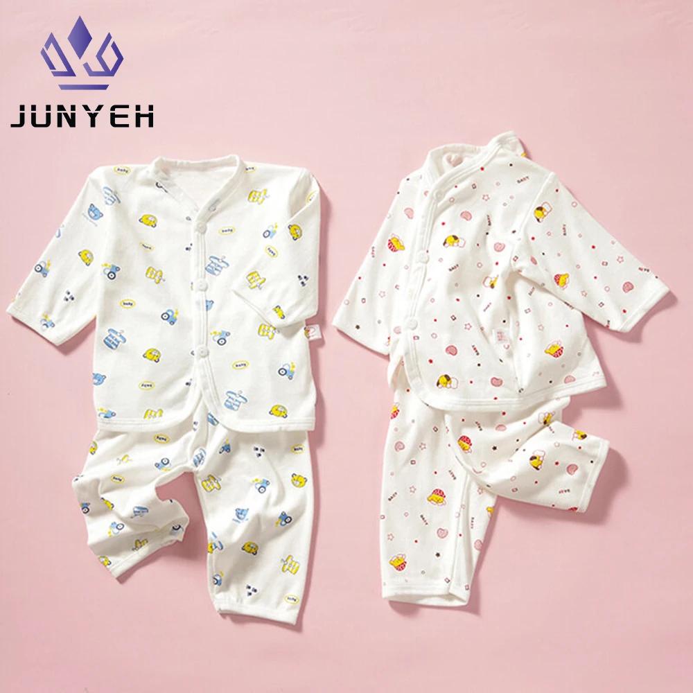 Vêtements pour bébés de 0 à 3 mois, sous-vêtements de maison pour nouveau-né, dessin animé, boutons 