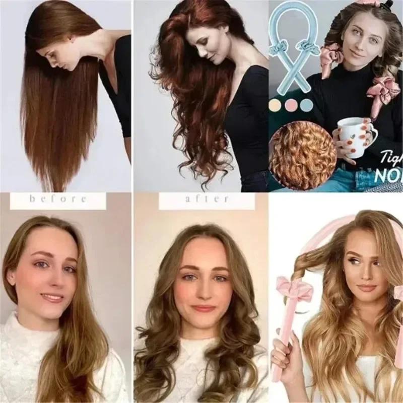 Ensemble de fer à friser sans chaleur, capuchon de nuit, ensemble de rouleaux de cheveux, bigoudis p