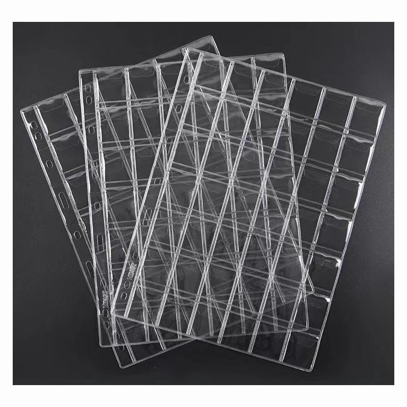 12/20/30/42 grilles Album de pièces de monnaie Pages PVC poche sans acide porte-monnaie timbre Colle