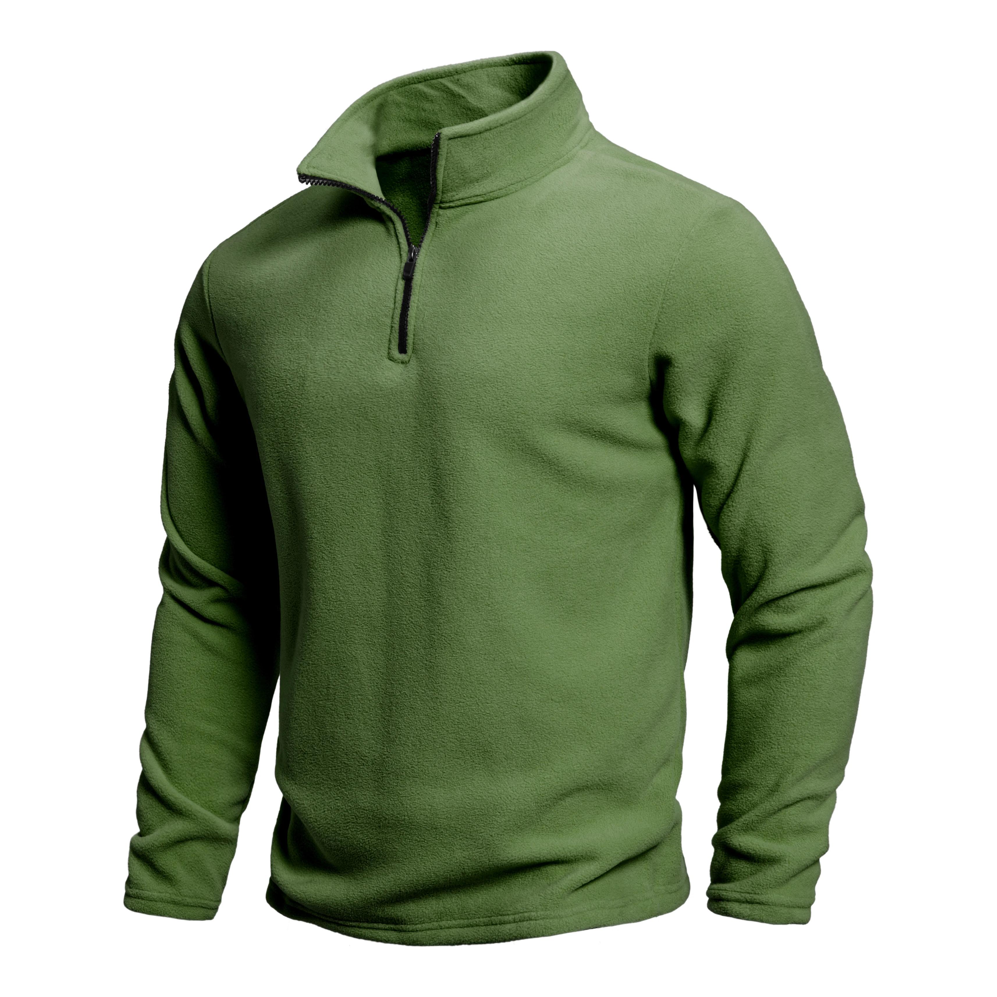 Pull chaud d'extérieur pour hommes, mode hiver, chaud et confortable, demi-fermeture éclair, couleur