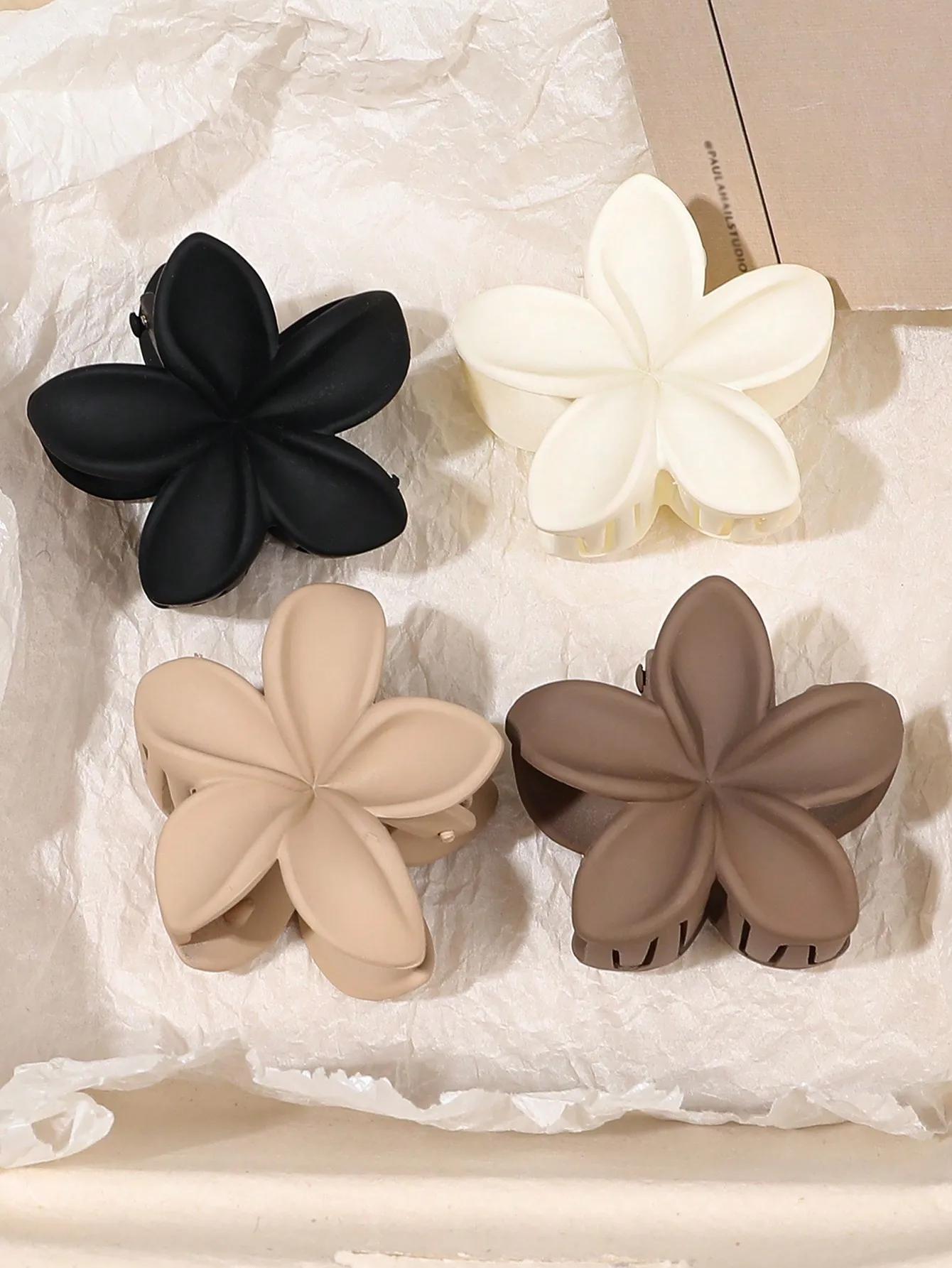 Pinces à cheveux multicolores à fleurs pour femmes et filles, 4 pièces, antidérapantes, mignonnes, a