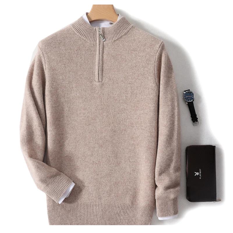 Pull en tricot décontracté pour hommes, 2024 pure laine, vêtements classiques, vent anglais, solide,