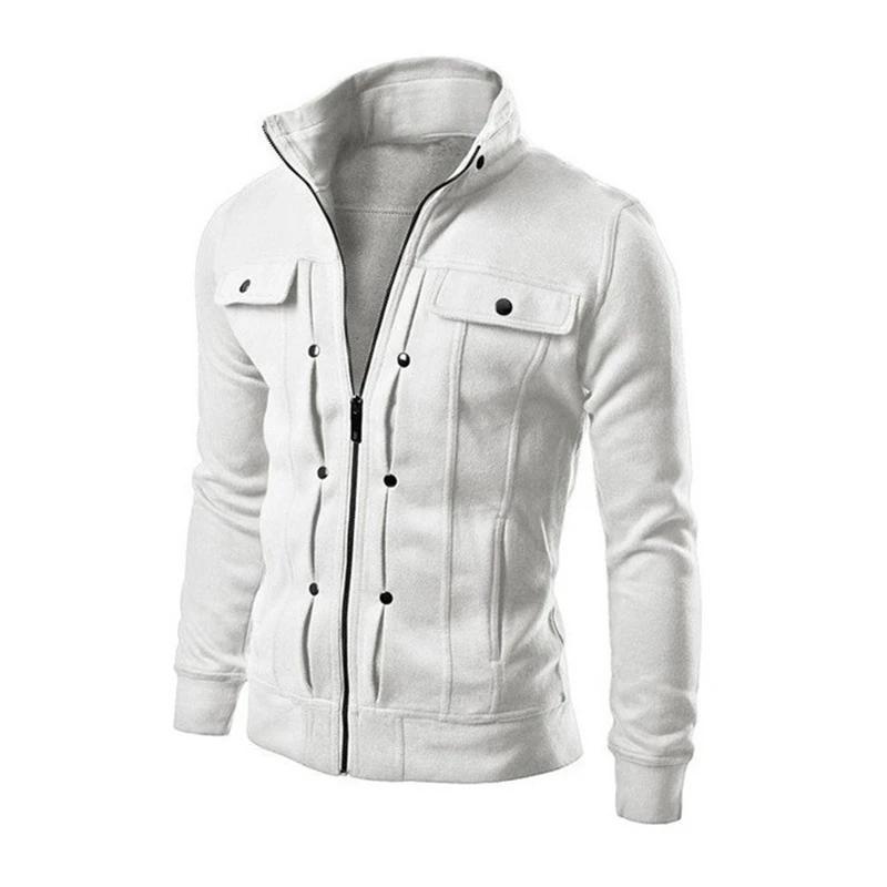 Nouveaux hommes vestes décontractée col montant sweat-shirt à glissière printemps automne Cardigan v