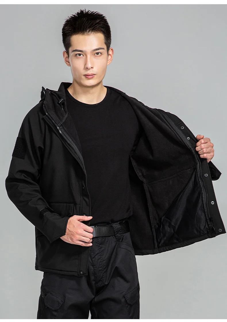 CamSolomon-Veste à capuche imperméable pour homme, manteau en peau de requin, coupe-vent chaud, exté
