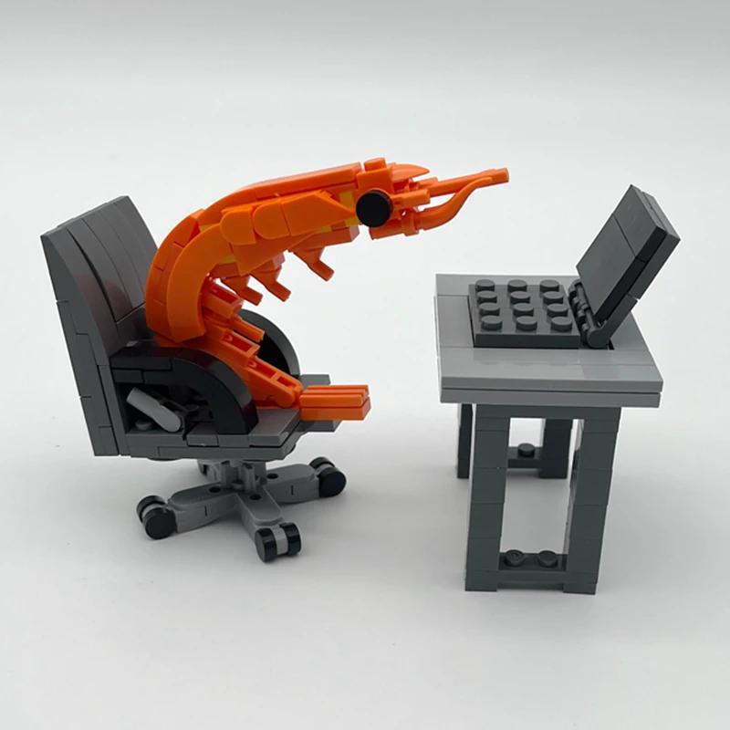 Kit de construction MOC : Figurines de crevettes à assembler – Jouet créatif de parodie pour garçons