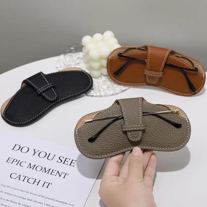 Sac à lunettes en cuir souple, étui à lunettes portable, lunettes de soleil, sac de rangement pour l
