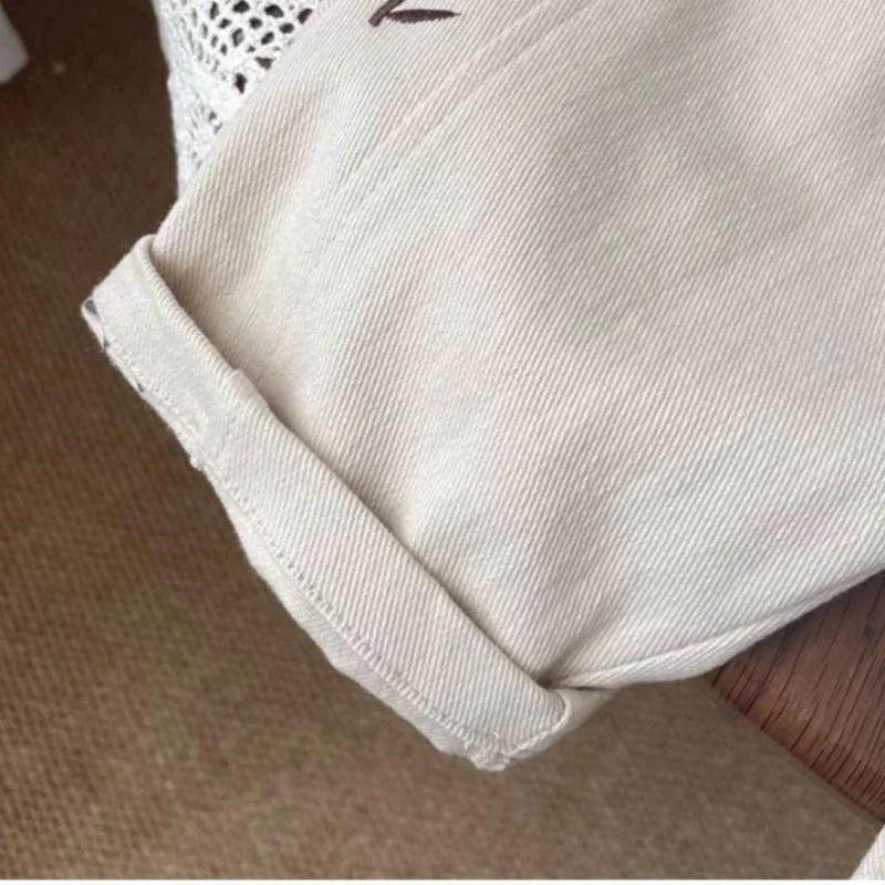 Pantalons décontractés pour enfants, 2-6T, en coton, avec broderie de fleurs, taille élastique, pour