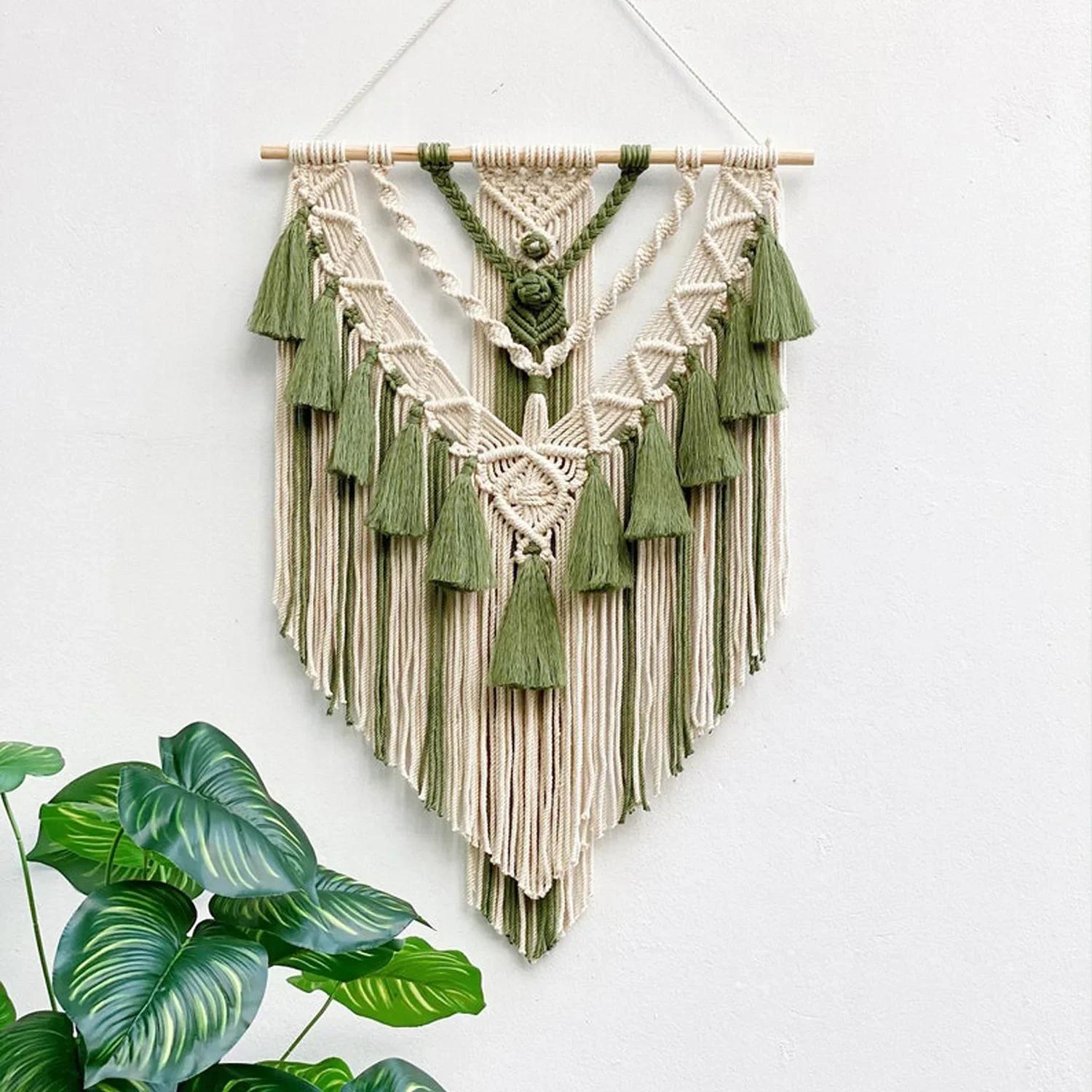 Macramé tissé tenture murale Boho maison Chic bohème géométrique Art décor beau appartement dortoir 