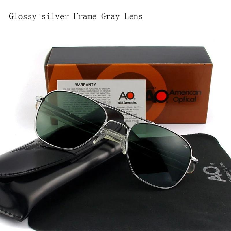 Lunettes de soleil pilote pour hommes, UV400, qualité supérieure, AO, miroir militaire de l'armée am