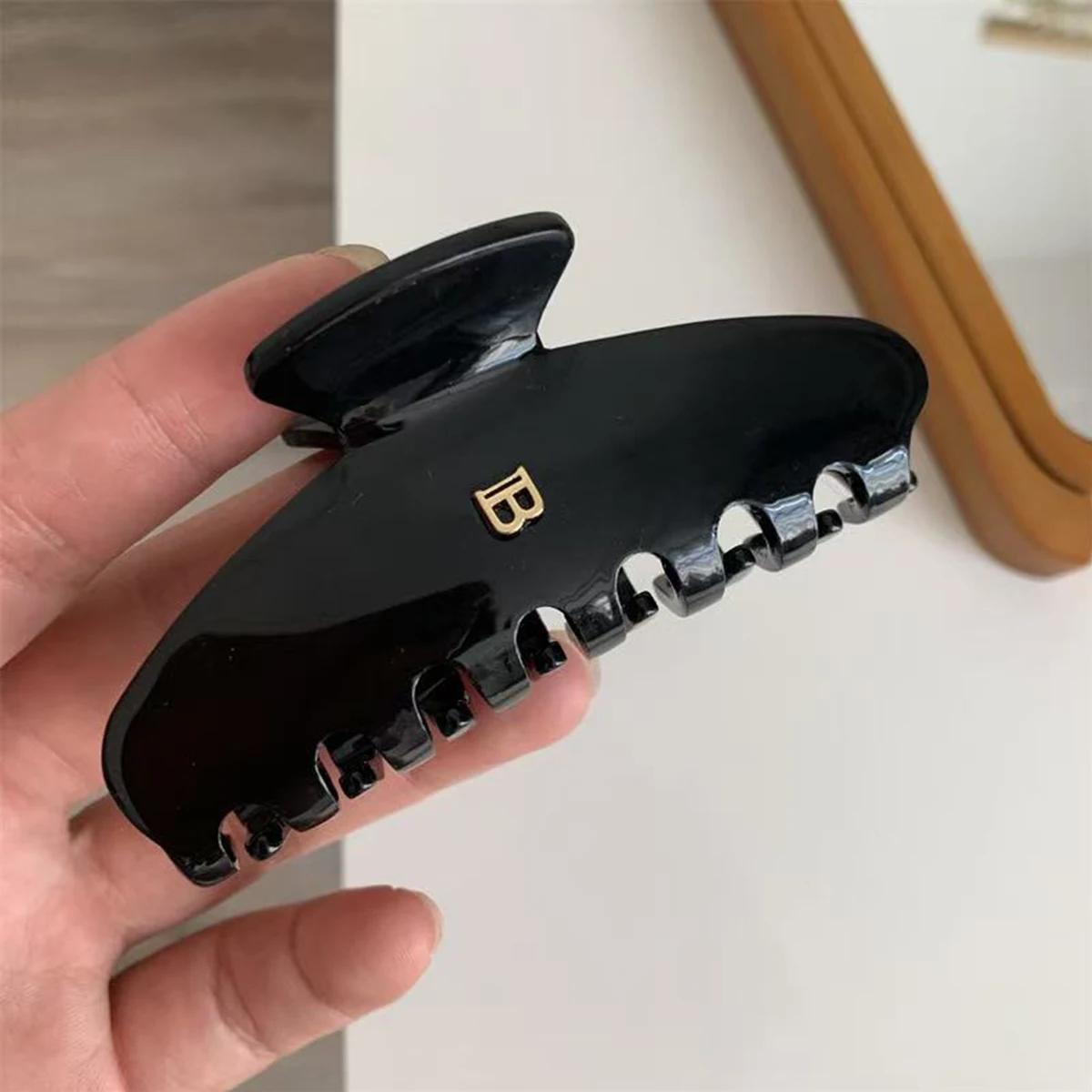 Pince à cheveux en acétate avec lettre B coréenne, 1 pièce, pince à cheveux en acétate de haute text