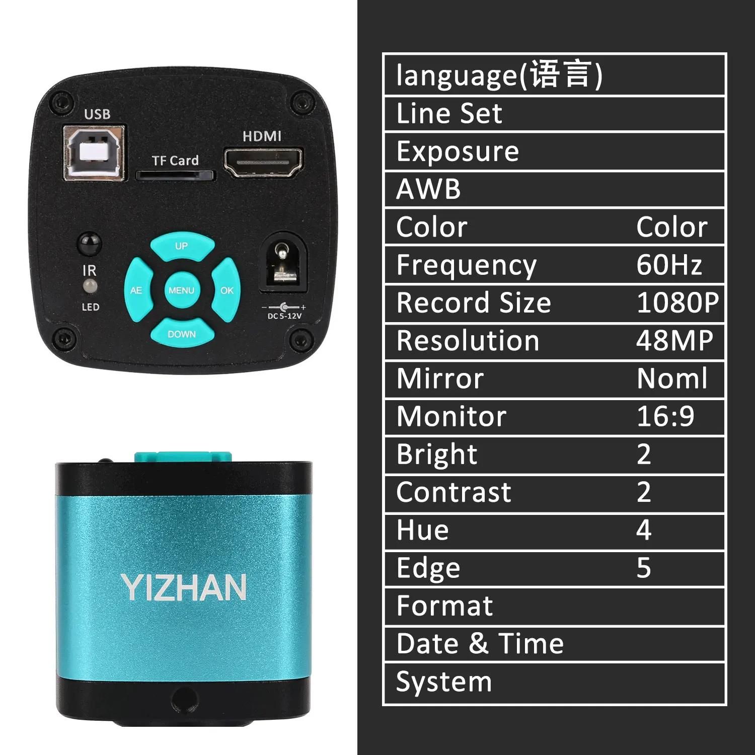 YIZHAN 48MP 4K Microscope à souder électronique FULL HD 1080P HDMI caméra logiciel USB 1-150x suppor