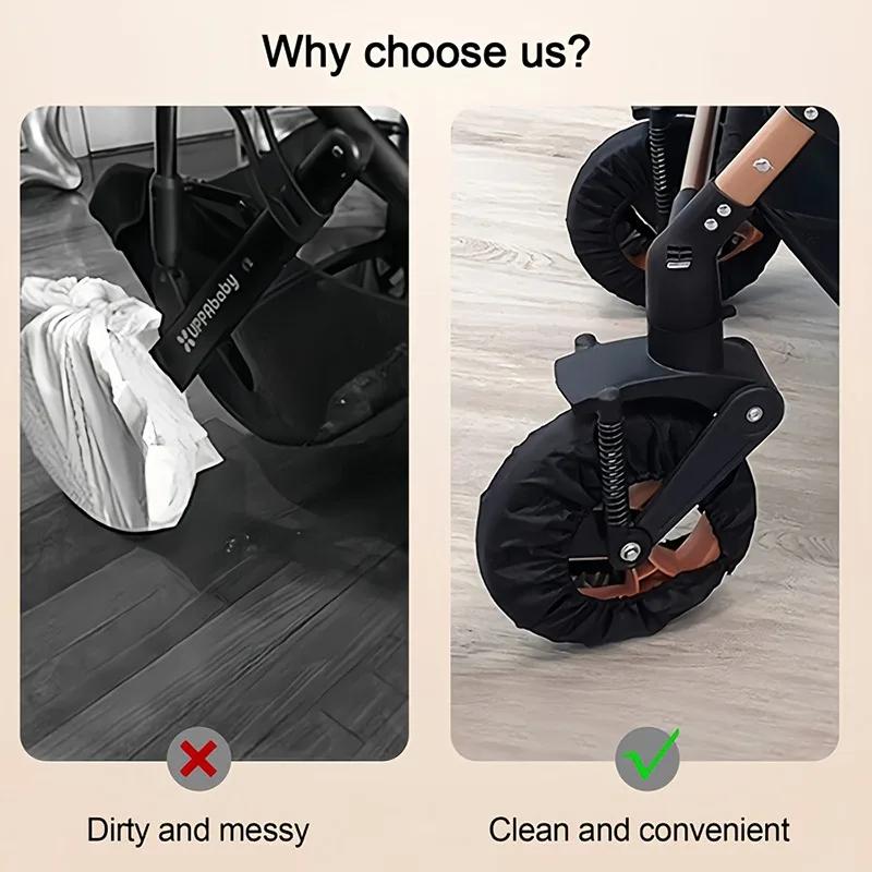 Housse de roue de poussette pour bébé, 4 pièces, Anti-poussière, protection de pneu pour fauteuil ro