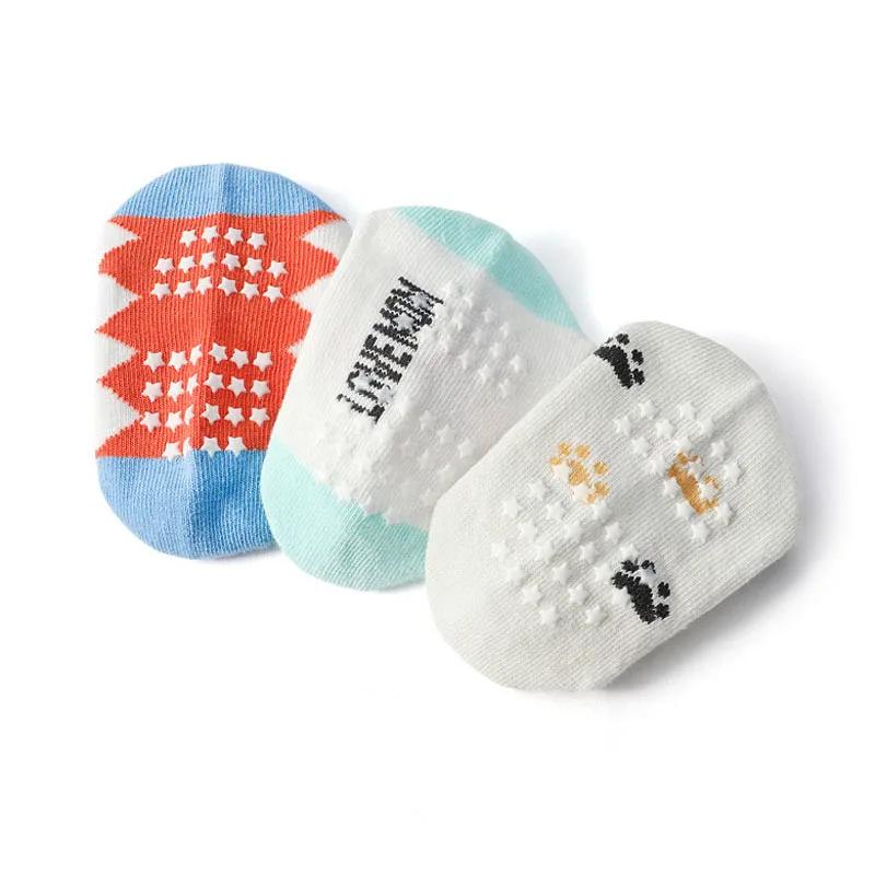 6 paires de chaussettes pour enfants, chaussettes de sol antidérapantes en coton à motif d'animaux d