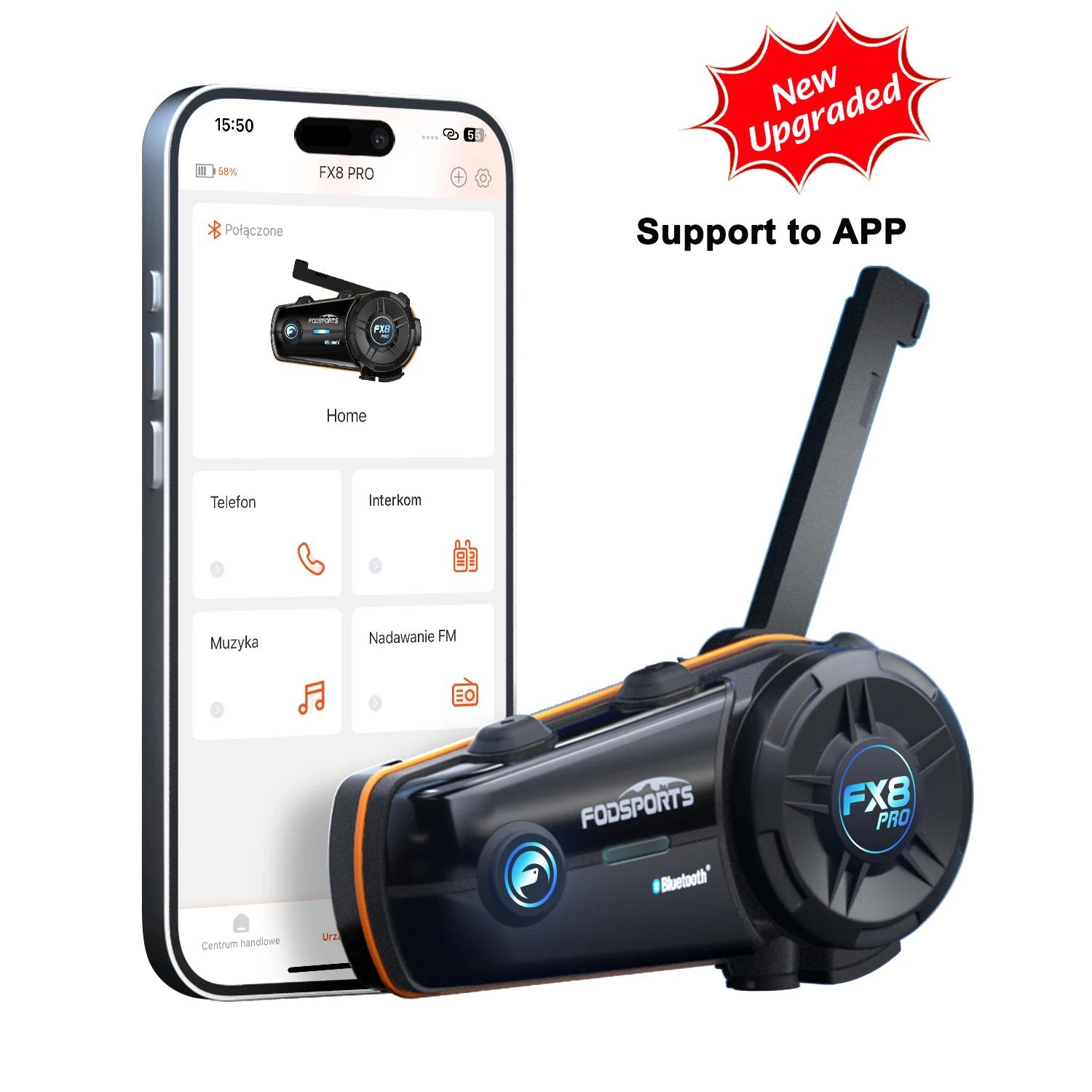 Fodsports FX8 Pro Interphone casque de Moto casques 8 coureurs double Bluetooth Intercomunicador Mot