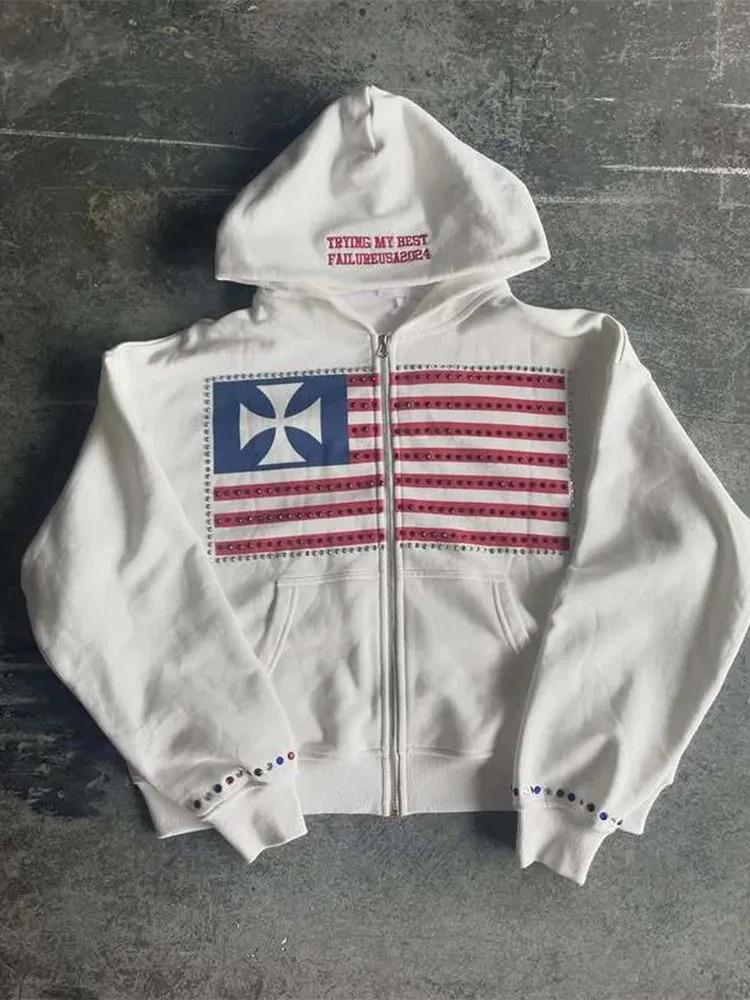 Sweat-shirt à capuche pour hommes, design minimaliste, motif de collision de couleurs, drapeau natio