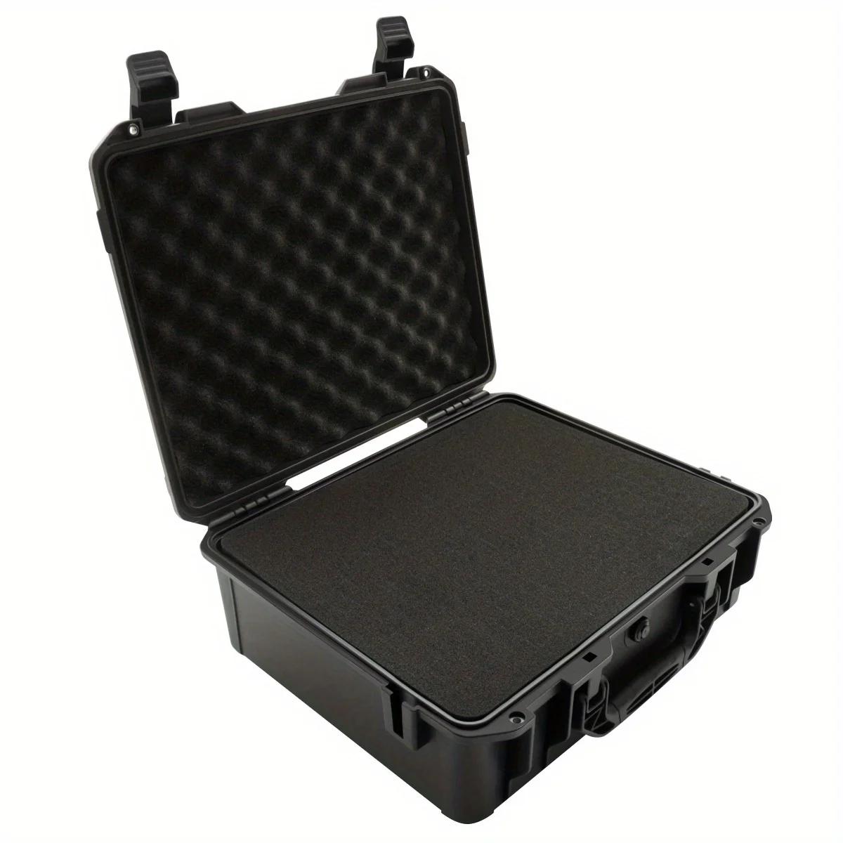 Valise noire étanche et durable pour appareil photo/outils, intérieur en mousse personnalisable, por