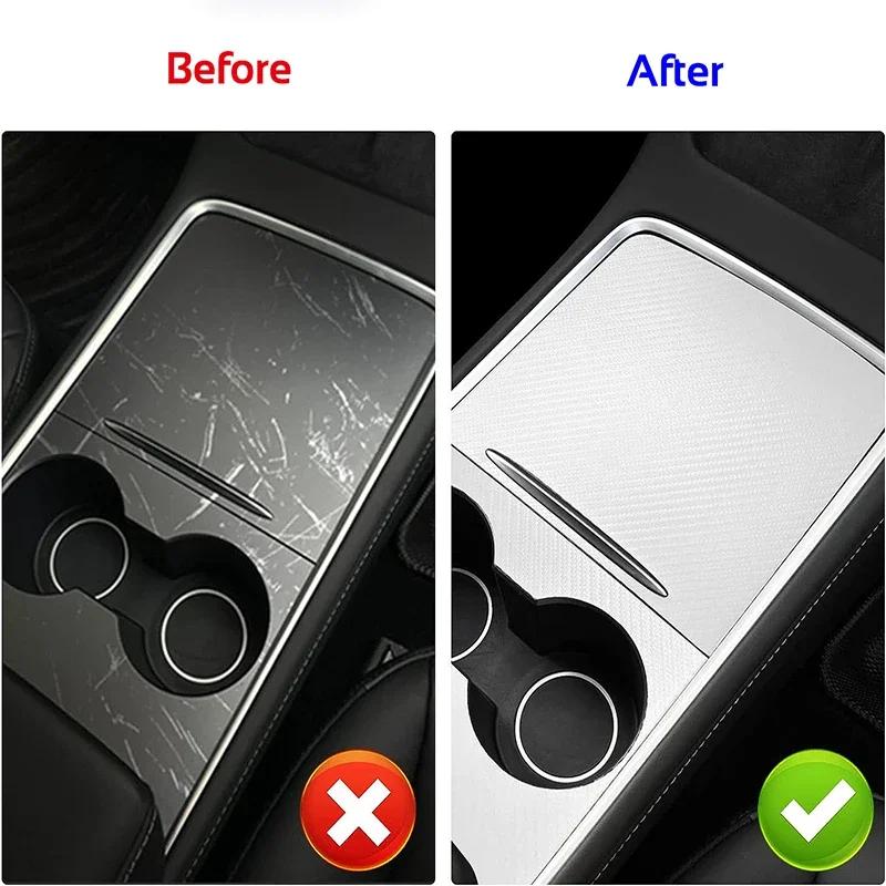 Film de protection autocollant en cuir PU pour Console centrale Tesla modèle 3 Y 2021 – 2026, pannea