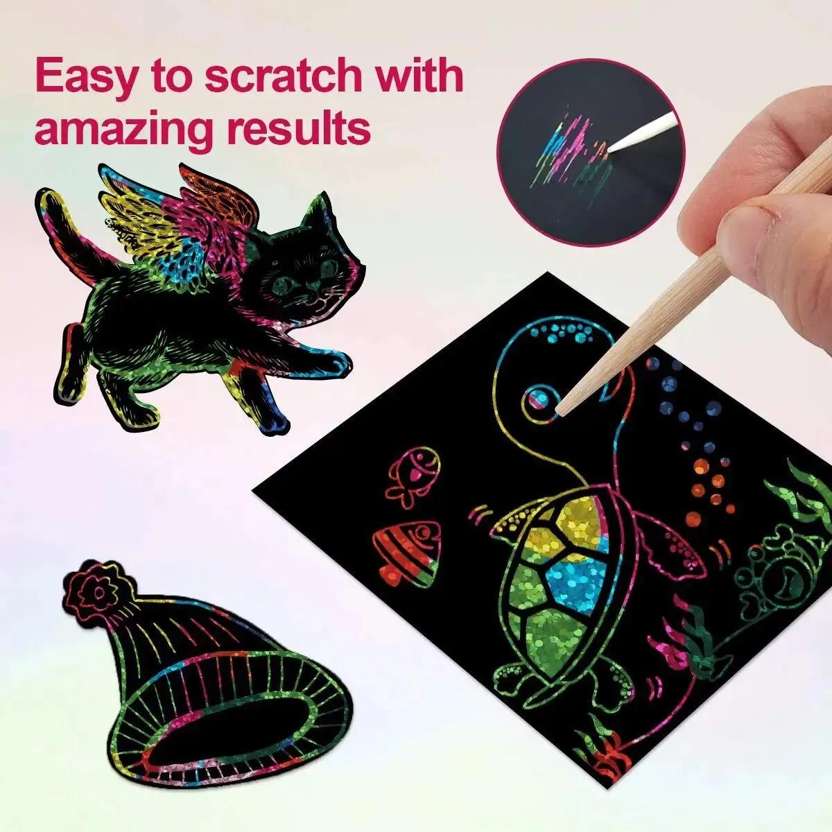 Peinture à gratter éblouissante, jouets interactifs Parent-enfant, cartes de notes, peinture faite à