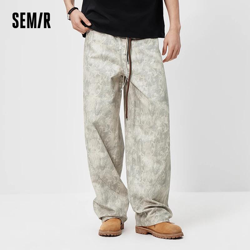 Jean Homme Semir Camouflage 2026 Imprimé Coupe 3D Ample Style Urbain Décontracté Quotidien Doux Conf