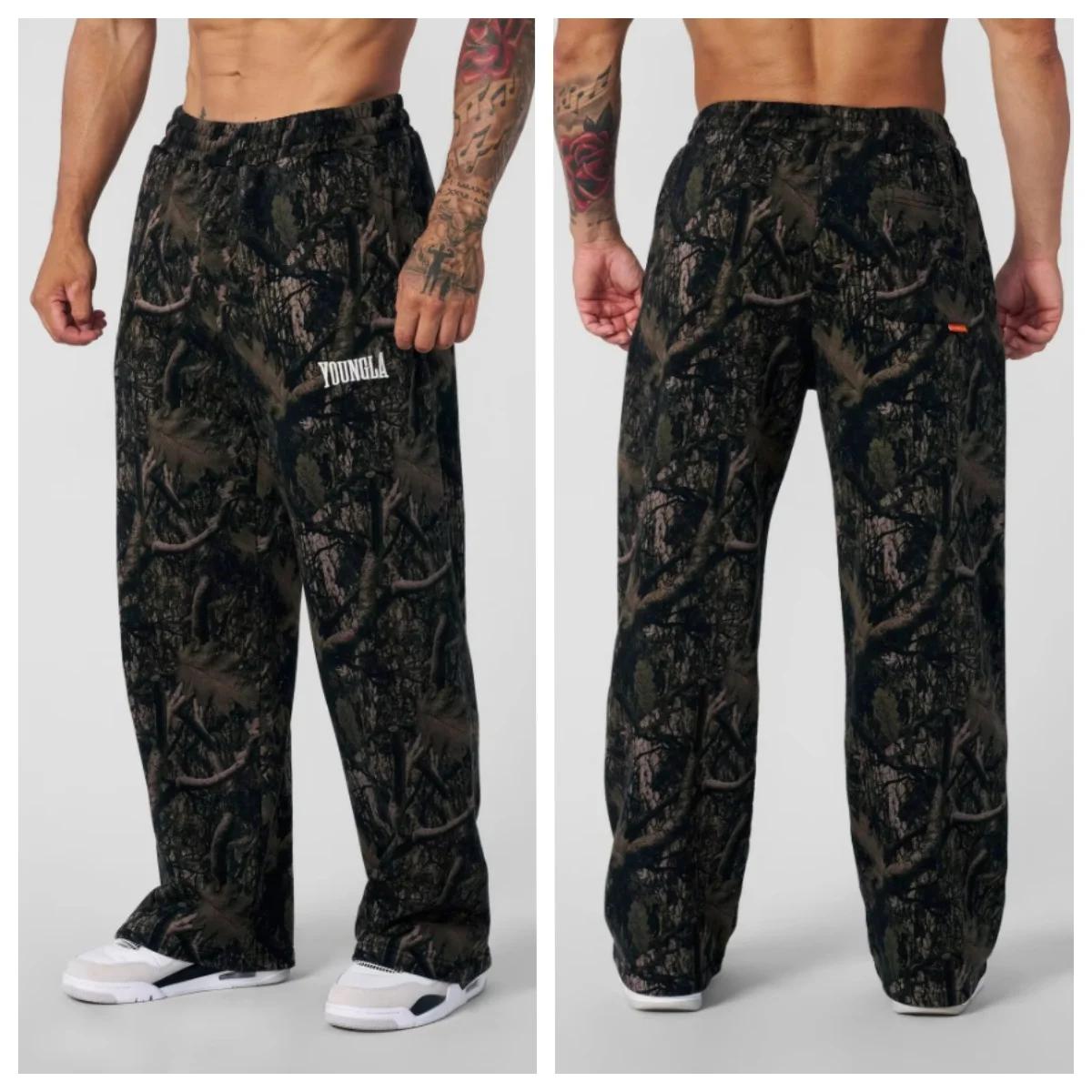 Pantalon de jogging tendance 2026 en coton éponge imprimé, coupe large, style hip-hop streetwear, co