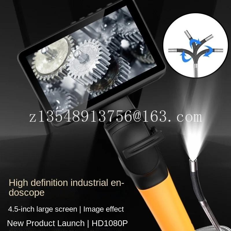 Endoscope Industriel à Charnière pour Touristes, Écran CS60 de 4.5 Pouces, 720P, 8LED, Multifonction