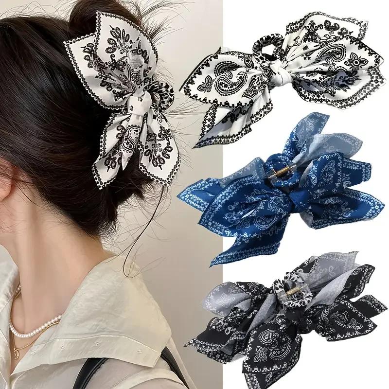 Pince à cheveux double face fleur de cajou, nœud papillon, décodage, vacances d'été, mode, amour, sa