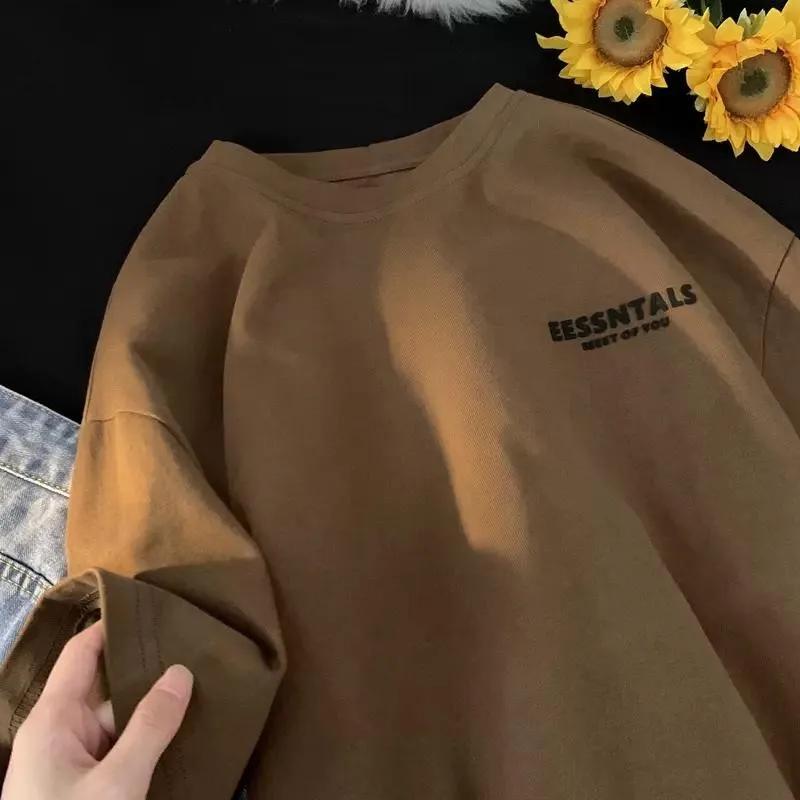 T-shirt décontracté à manches courtes et col rond pour homme, imprimé lettres surdimensionné, collec