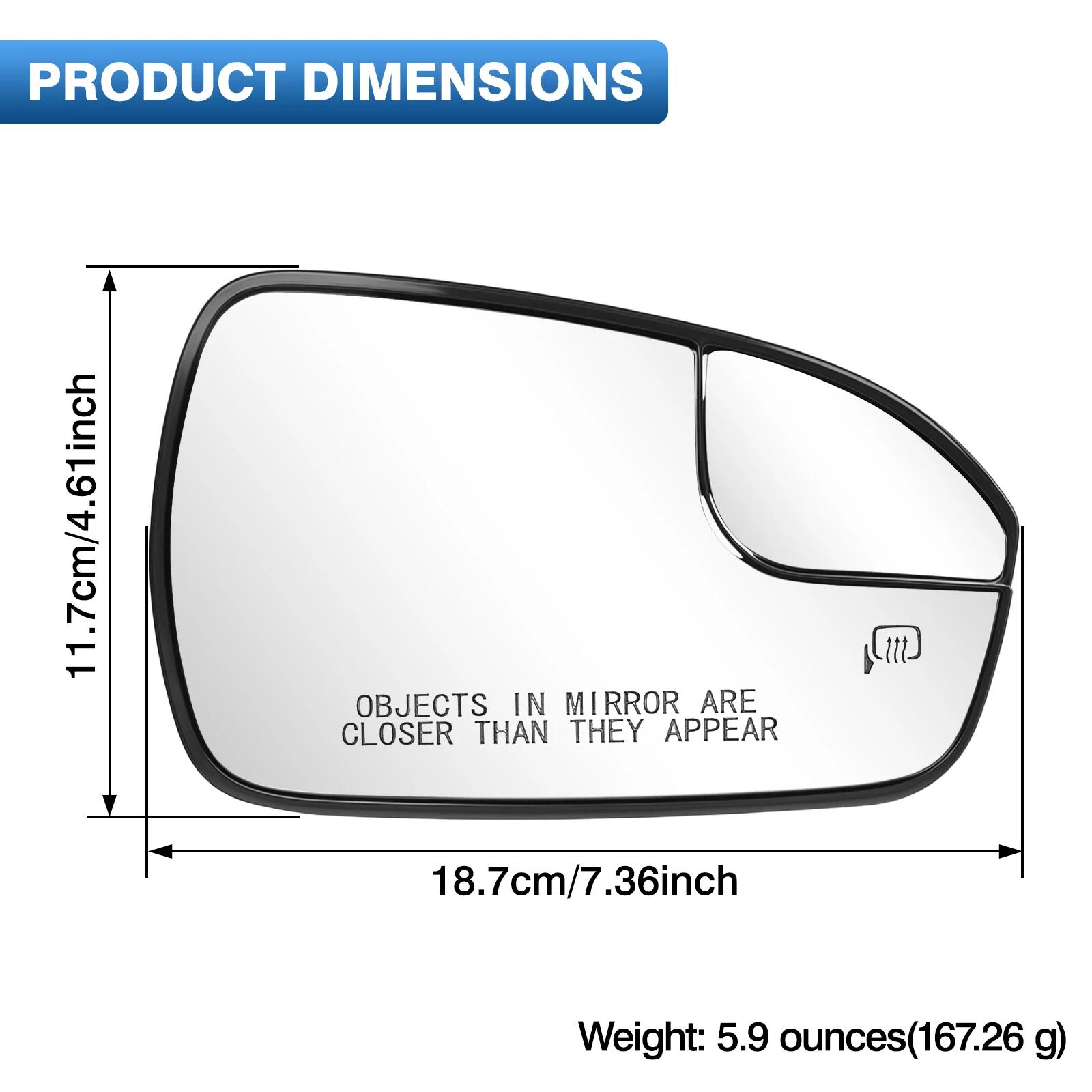 1 pièce de rechange pour rétroviseur chauffant latéral de voiture Ford Fusion 2013-2020, lentille de