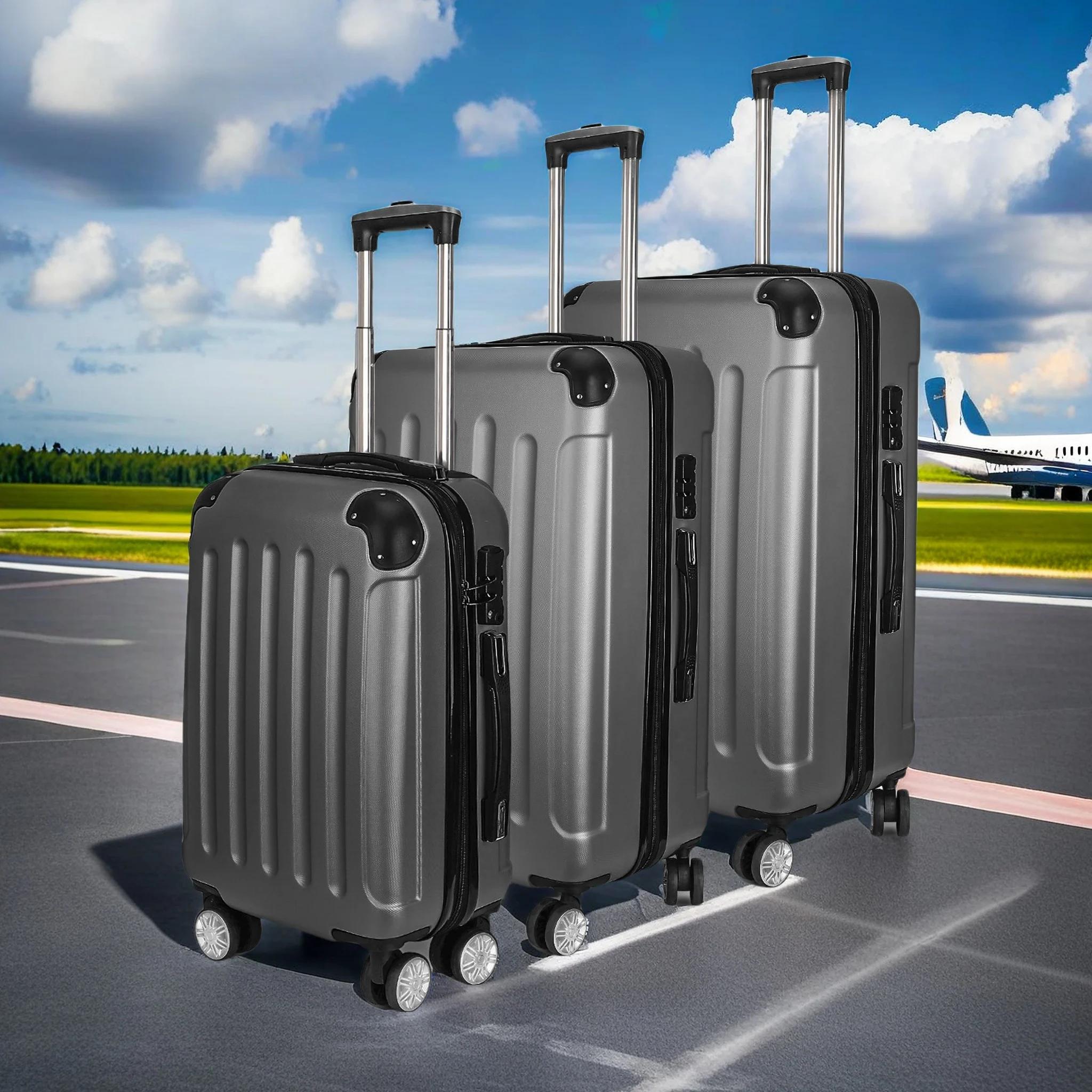 Ensemble de 3 valises Fangange, 20"24"28", coque rigide ABS, ensemble de bagages de voyage à 4 roues
