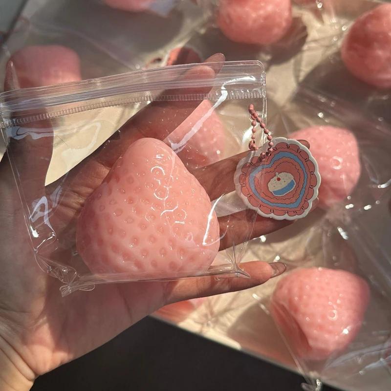 Jouet Fidget Squishy Taba aux fraises – Jouet anti-Stress à rebond lent pour enfants, adultes, burea
