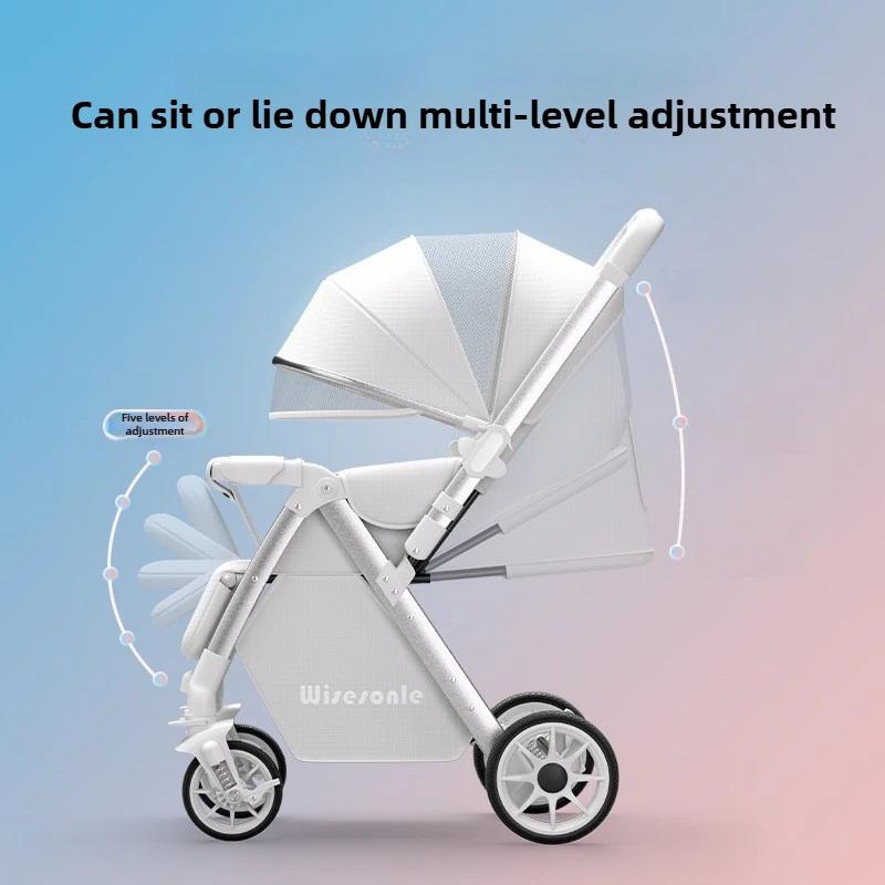 Poussette légère réversible 2 en 1 avec siège convertible haut de gamme et design compact pliable po
